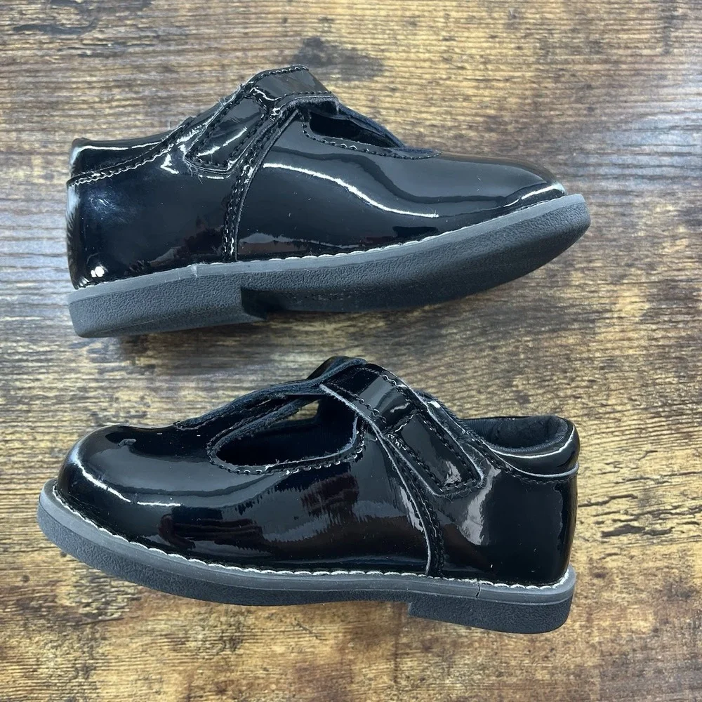 Stride Rite Girls Susie Mary Jane Loafers Black Patent Size 6.5W